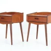 Pamono Danish Teak Bedside Tables by Uhrhøj Møbelfabrik, 1960s, Set of 2> Nightstands