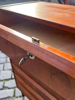 Pamono Danish Teak Chest of Drawers with Lock><noscript><img width=