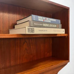 Online Pamono Danish Teak Desk with Fold-out Top and Bookshelves, 1960s