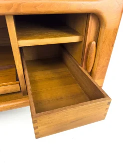 Pamono Danish Teak Hi-Fi Sideboard with Tambour Doors from Dyrlund, 1970s> Cabinets & Wardrobes