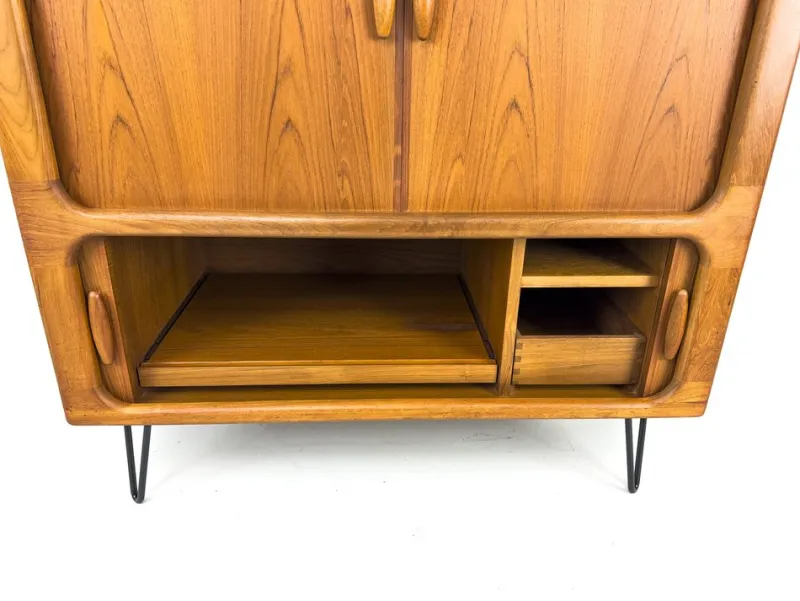 Pamono Danish Teak Hi-Fi Sideboard with Tambour Doors from Dyrlund, 1970s> Cabinets & Wardrobes