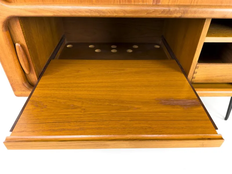 Pamono Danish Teak Hi-Fi Sideboard with Tambour Doors from Dyrlund, 1970s> Cabinets & Wardrobes