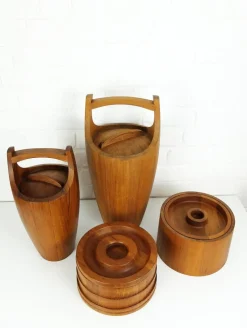 Outlet Pamono Danish Teak Ice Buckets by Jens Harald Quistgaard for Dansk Designs, 1960s, Set of 4