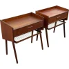 Clearance Pamono Danish Teak Nightstands with String Shelves, 1967, Set of 2