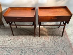 Clearance Pamono Danish Teak Nightstands with String Shelves, 1967, Set of 2