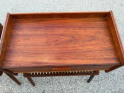 Clearance Pamono Danish Teak Nightstands with String Shelves, 1967, Set of 2