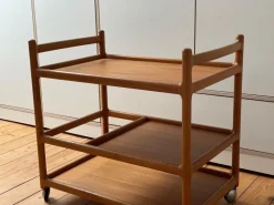 Pamono Danish Teak Serving Trolley by Johannes Andersen for CFC Silkeborg><noscript><img width=