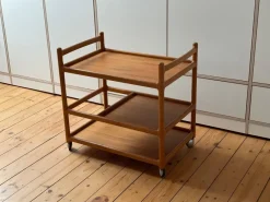 Pamono Danish Teak Serving Trolley by Johannes Andersen for CFC Silkeborg><noscript><img width=