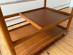 Pamono Danish Teak Serving Trolley by Johannes Andersen for CFC Silkeborg><noscript><img width=