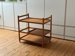 Pamono Danish Teak Serving Trolley by Johannes Andersen for CFC Silkeborg><noscript><img width=