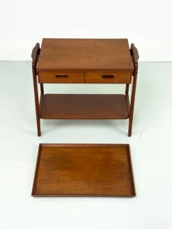 Pamono Danish Teak Side Table with Drawers, 1960s><noscript><img width=