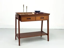 Pamono Danish Teak Side Table with Drawers, 1960s><noscript><img width=