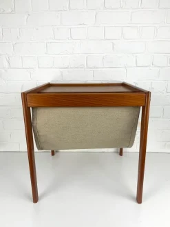 Pamono Danish Teak Side Table with Magazine Holder, 1960s> Magazine Racks