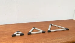 Pamono Danish Triangular Trivet Coasters by Jorgen Meldgaard for Menu, 1980s, Set of 3><noscript><img width=
