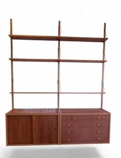 Clearance Pamono Danish Wall-Mounted Shelving System in Teak, 1960s