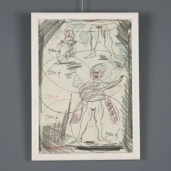 New Pamono Dario Fo, Composition, Mixed Media on Paper