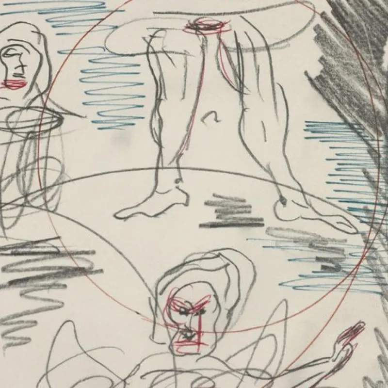 New Pamono Dario Fo, Composition, Mixed Media on Paper
