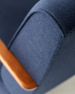 Hot Pamono Dark Blue H-410 Armchair by Jindrich Halabala, 1930s