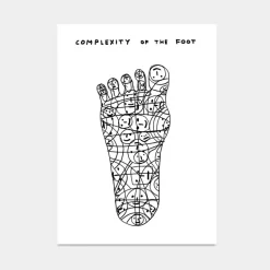 Pamono David Shrigley, Complexity of the Foot, 2020, Lithograph Poster, Framed> Wall Decor