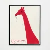 Clearance Pamono David Shrigley, He Will Only Eat Squid Ink Pasta, 2019, Lithograph Poster, Framed