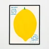 Pamono David Shrigley, When Life Gives You a Lemon, 2021, Lithograph Poster, Framed> Wall Decor|Posters