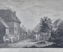 Hot Pamono David Teniers, Return from the Tavern, 18th Century, Engraving