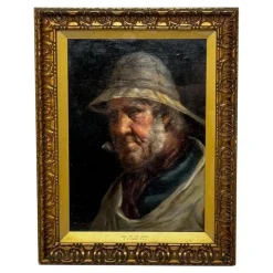 Clearance Pamono David Wood Haddon, Cornish Fisherman, 1888, Oil Painting, Framed