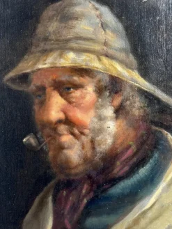 Clearance Pamono David Wood Haddon, Cornish Fisherman, 1888, Oil Painting, Framed