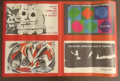 Pamono Day of Intellectuals for Vietnam Poster after Soulages, Picasso, Vasarely & Masson, 1968> Posters