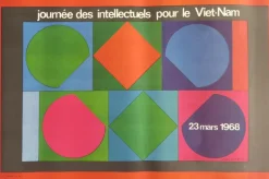 Pamono Day of Intellectuals for Vietnam Poster after Soulages, Picasso, Vasarely & Masson, 1968><noscript><img width=