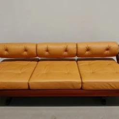 Pamono Daybed in Leather and Wood by Gianni Songia for Sormani, 1960s> Daybeds & Chaises Lounges