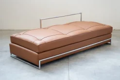 Pamono Daybed Sofa in Cognac Leather by Eileen Gra for Vereinigte Werkstätten Collection, 1980s> Daybeds & Chaises Lounges