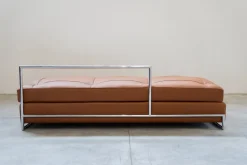 Pamono Daybed Sofa in Cognac Leather by Eileen Gra for Vereinigte Werkstätten Collection, 1980s><noscript><img width=