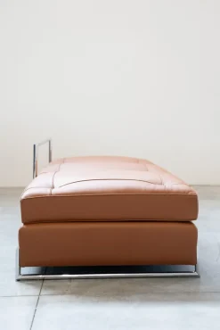 Pamono Daybed Sofa in Cognac Leather by Eileen Gra for Vereinigte Werkstätten Collection, 1980s><noscript><img width=