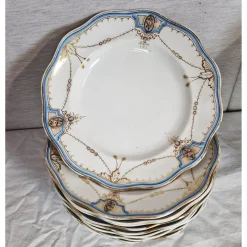 Hot Pamono Decorated Porcelain Tableware, 1890s, Set of 60