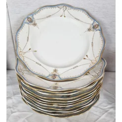 Hot Pamono Decorated Porcelain Tableware, 1890s, Set of 60
