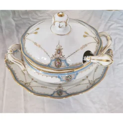 Hot Pamono Decorated Porcelain Tableware, 1890s, Set of 60