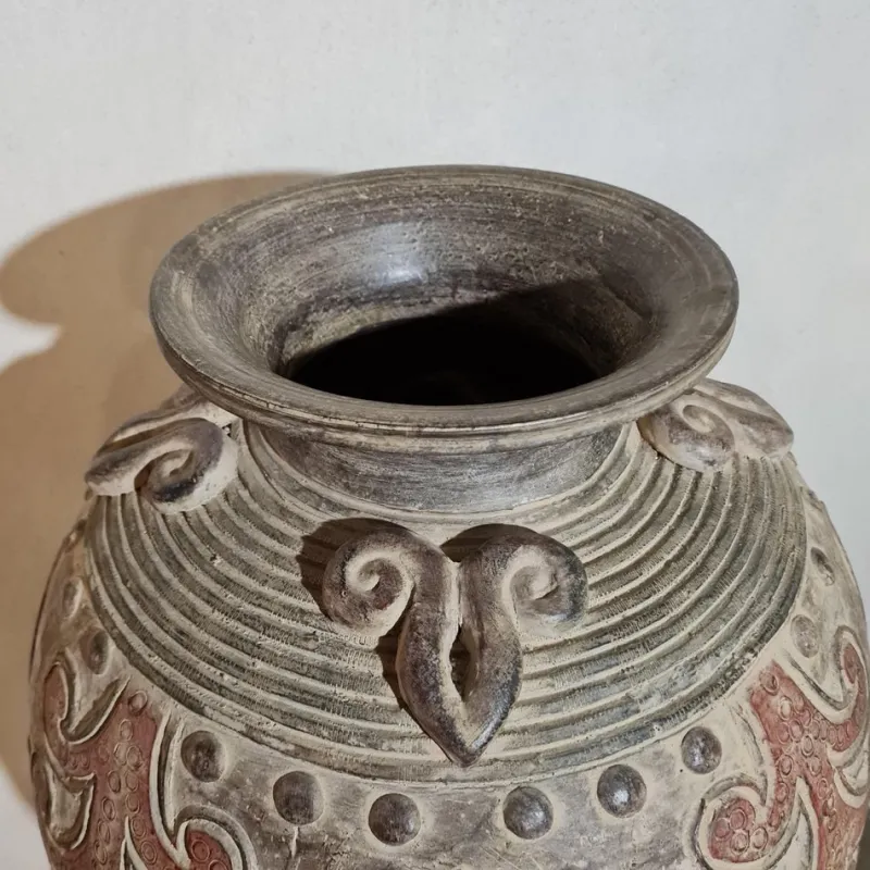 Online Pamono Decorated Terracotta Vase, 1970s