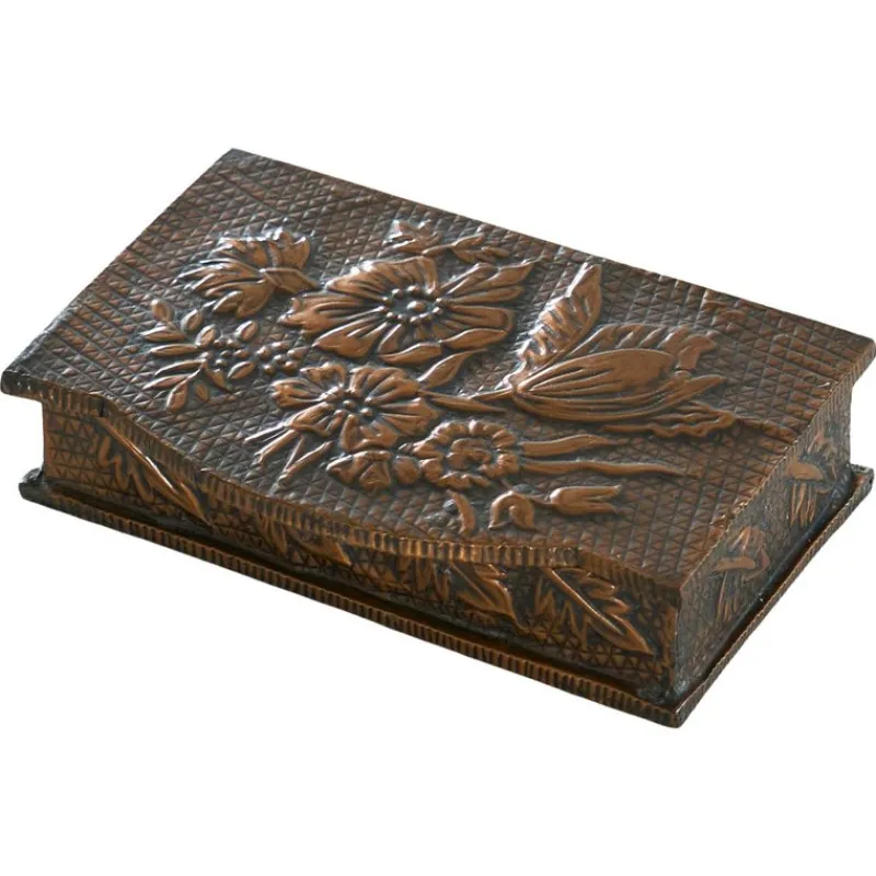 Hot Pamono Decorative Art Deco Box in Hand Hammered Copper, 1930s