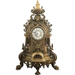 Pamono Decorative Golden Clock in Louis XIV Style, 1950s> Clocks