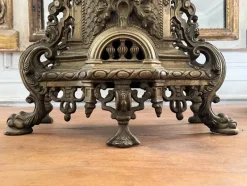 Pamono Decorative Golden Clock in Louis XIV Style, 1950s><noscript><img width=