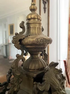Pamono Decorative Golden Clock in Louis XIV Style, 1950s><noscript><img width=