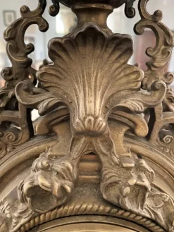 Pamono Decorative Golden Clock in Louis XIV Style, 1950s><noscript><img width=