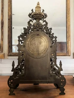 Pamono Decorative Golden Clock in Louis XIV Style, 1950s><noscript><img width=