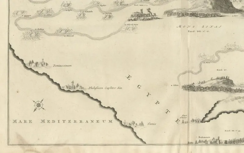 Online Pamono Decorative Map of the Holy Land by Pieter Mortier, 1700