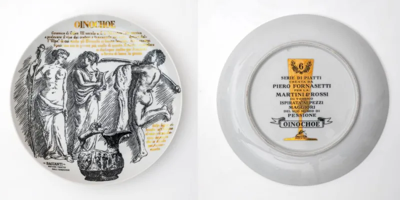 Discount Pamono Decorative Porcelain Plates by P. Fornasetti for Martini & Rossi, 1960s, Set of 12
