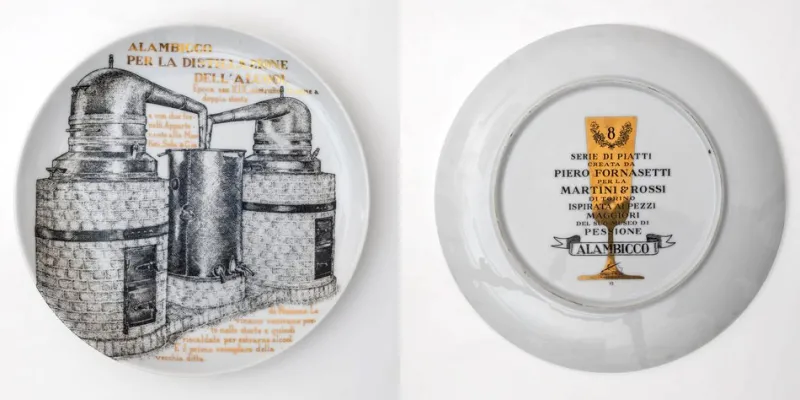 Discount Pamono Decorative Porcelain Plates by P. Fornasetti for Martini & Rossi, 1960s, Set of 12