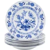 Pamono Deep Porcelain Plates in Blue Onion Pattern from Bavaria, Germany, Set of 6> Dinner Plates & Bowls