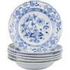 Best Pamono Deep Porcelain Plates with Blue Onion Pattern, Meissen, Germany, Set of 6