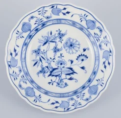 Best Pamono Deep Porcelain Plates with Blue Onion Pattern, Meissen, Germany, Set of 6